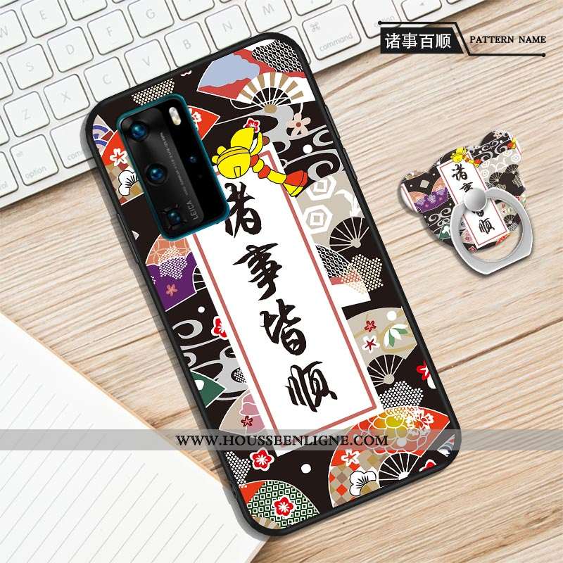 Étui Huawei P40 Protection Personnalité Violet Fluide Doux Anneau Une Agrafe