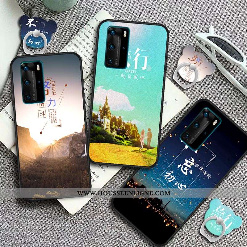 Étui Huawei P40 Protection Personnalité Violet Fluide Doux Anneau Une Agrafe