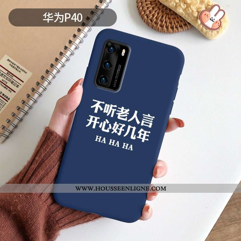Étui Huawei P40 Protection Silicone Nouveau Coque Incassable Bleu Marin Simple Bleu Foncé