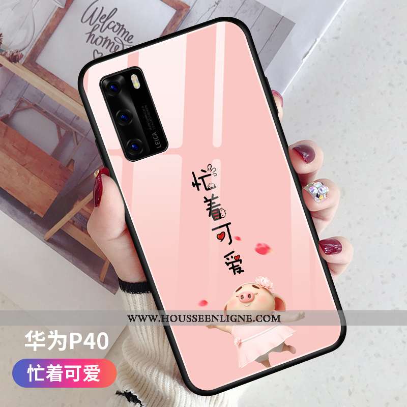 Étui Huawei P40 Protection Verre Fluide Doux Silicone Vert Tout Compris Petit Verte