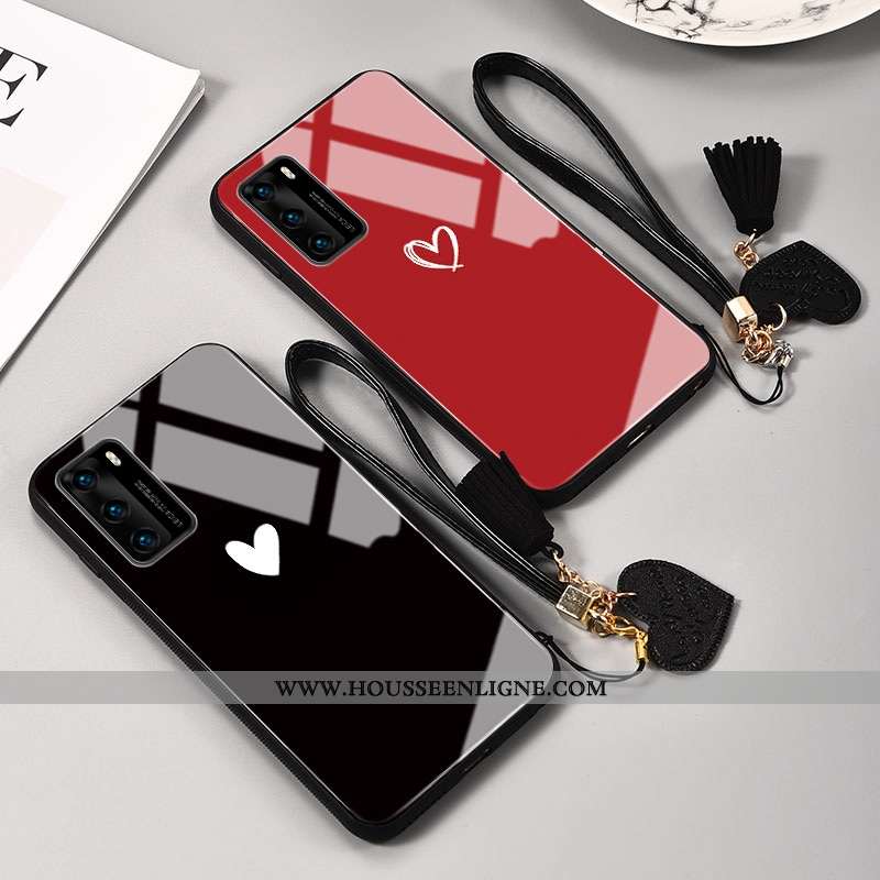 Étui Huawei P40 Silicone Protection Coque Verre Téléphone Portable Incassable Noir