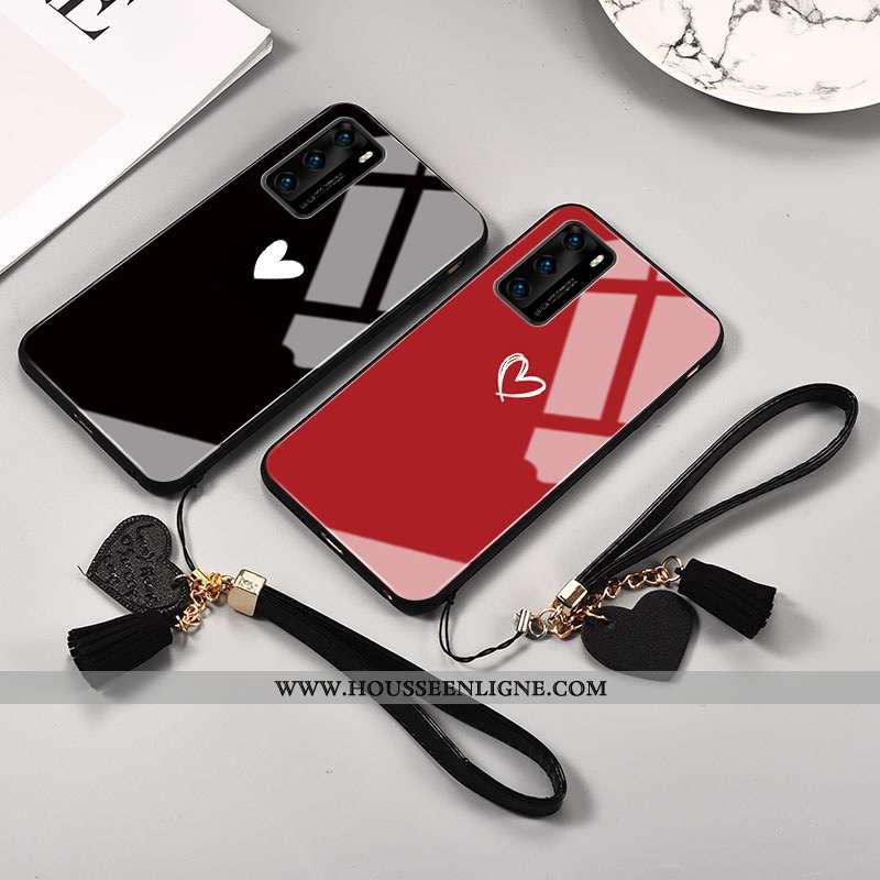 Étui Huawei P40 Silicone Protection Coque Verre Téléphone Portable Incassable Noir