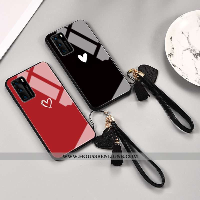 Étui Huawei P40 Silicone Protection Coque Verre Téléphone Portable Incassable Noir