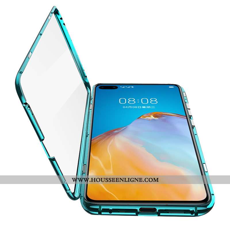 Étui Huawei P40 Verre Protection Tout Compris Coque Vert Téléphone Portable Verte