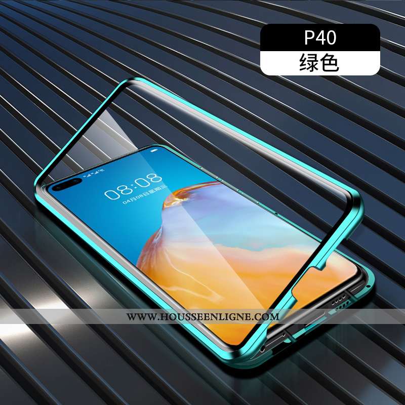 Étui Huawei P40 Verre Protection Tout Compris Coque Vert Téléphone Portable Verte