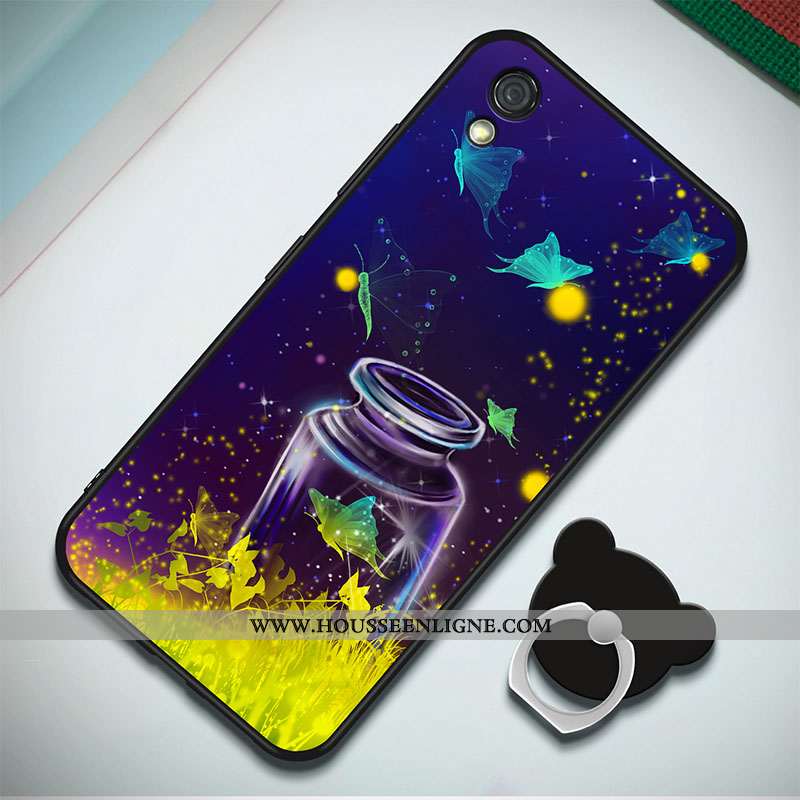 Étui Huawei Y5 2020 Fluide Doux 2020 Coque Incassable Peinture Téléphone Portable Anneau Bleu Foncé
