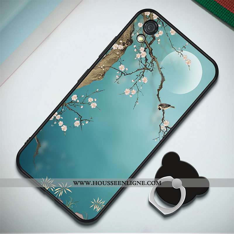Étui Huawei Y5 2020 Fluide Doux 2020 Coque Incassable Peinture Téléphone Portable Anneau Bleu Foncé