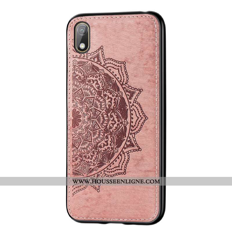 Étui Huawei Y5 2020 Fluide Doux Modèle Fleurie 2020 Rose Tissu Incassable À Bord