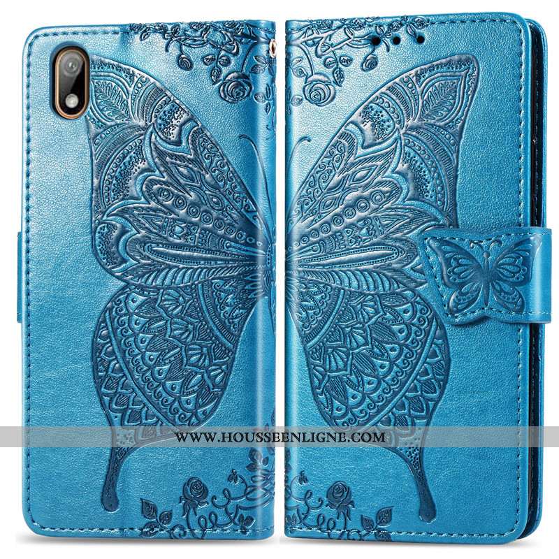 Étui Huawei Y5 2020 Ornements Suspendus Gaufrage Téléphone Portable Noir En Relief Housse Cuir