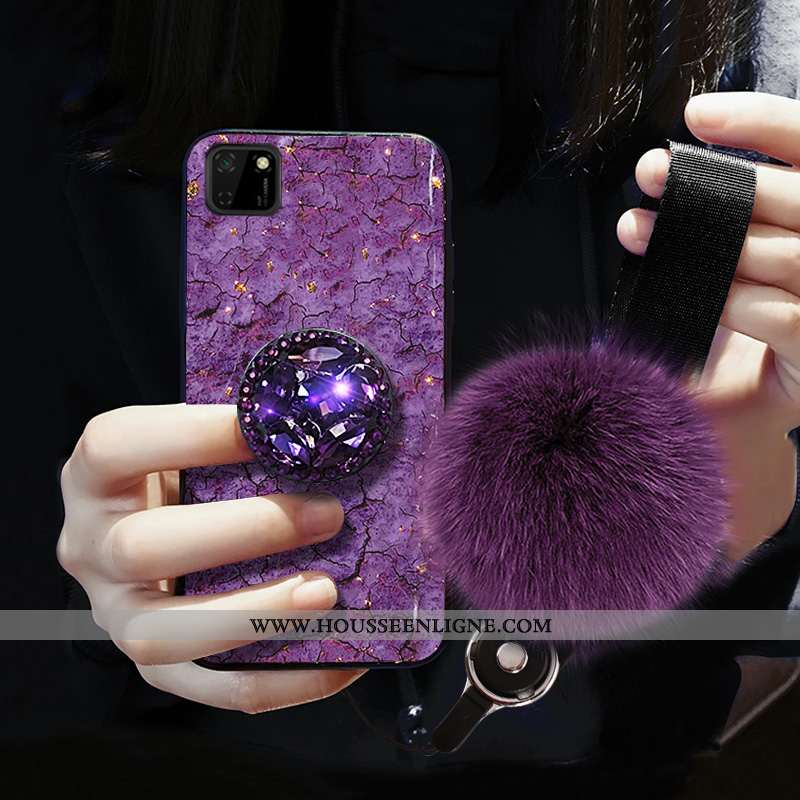 Étui Huawei Y5p Créatif Dessin Animé Fluide Doux Protection Charmant Personnalité Violet