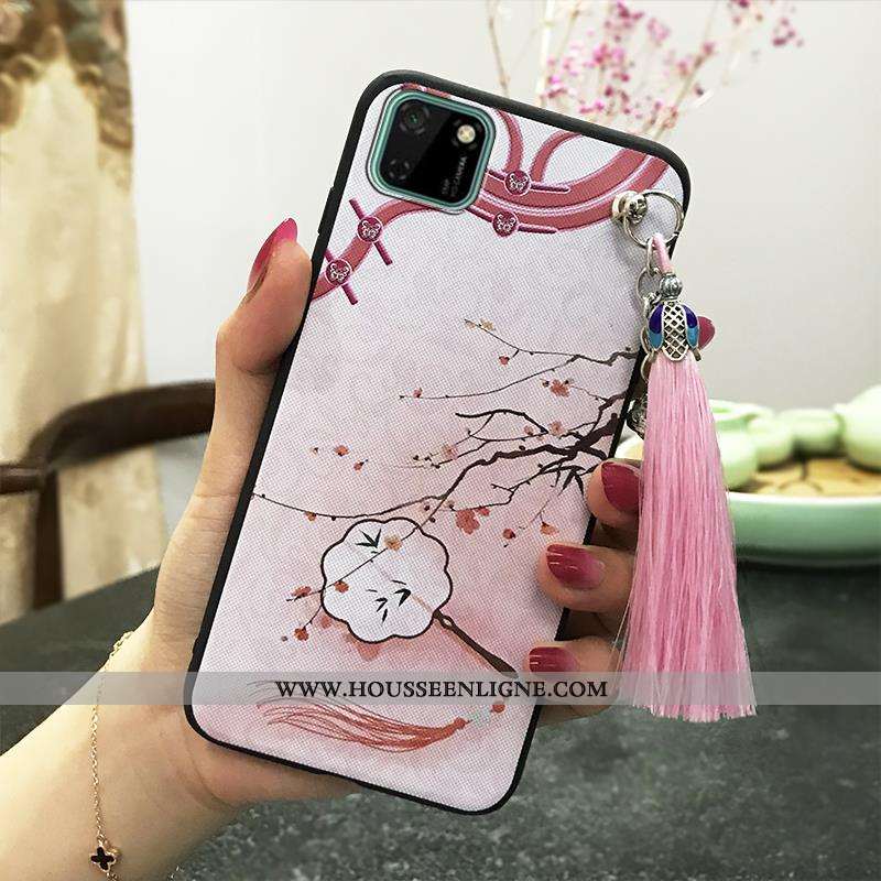 Étui Huawei Y5p Créatif Vintage Vent Palais À Franges Rose Silicone
