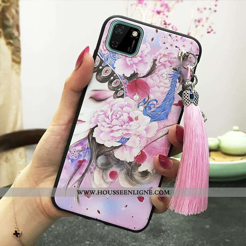 Étui Huawei Y5p Créatif Vintage Vent Palais À Franges Rose Silicone