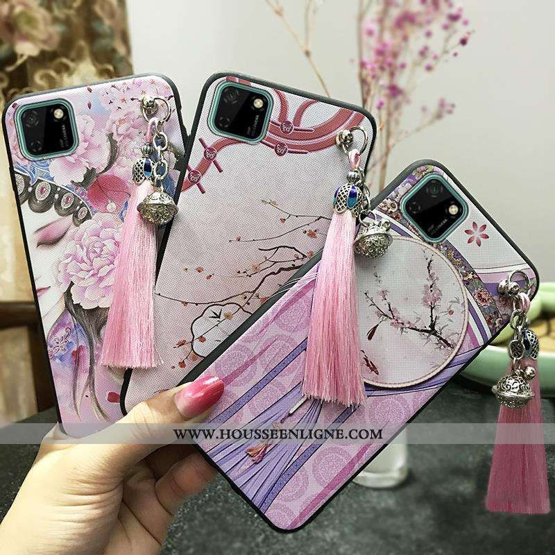 Étui Huawei Y5p Créatif Vintage Vent Palais À Franges Rose Silicone