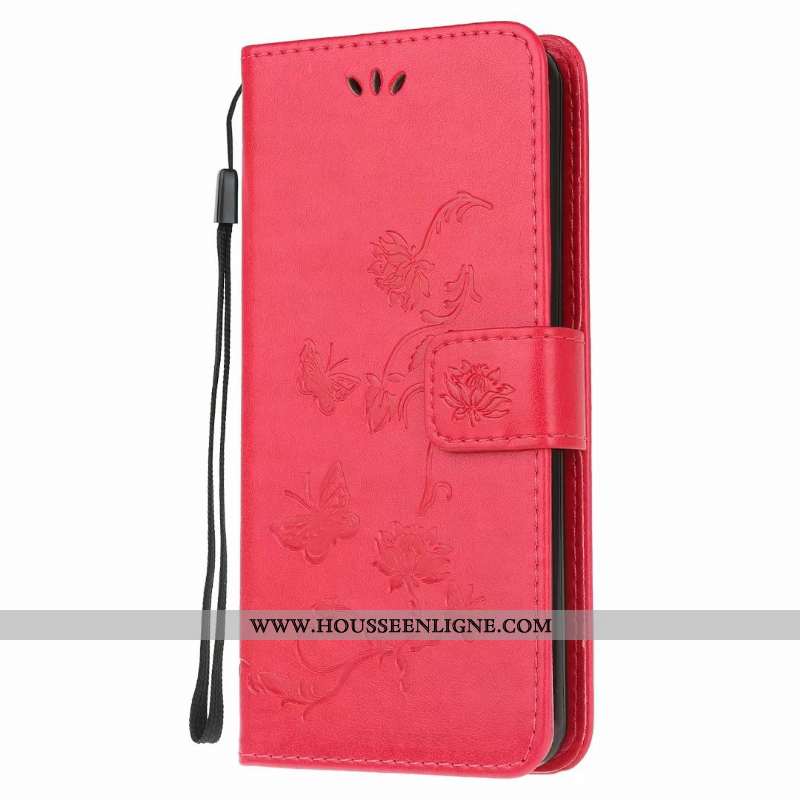 Étui Huawei Y5p Cuir Fluide Doux Incassable Papillon Rose Coque