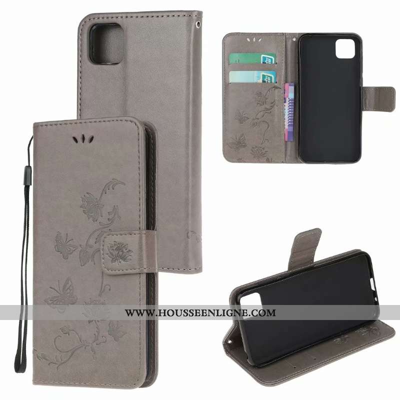 Étui Huawei Y5p Cuir Fluide Doux Incassable Papillon Rose Coque