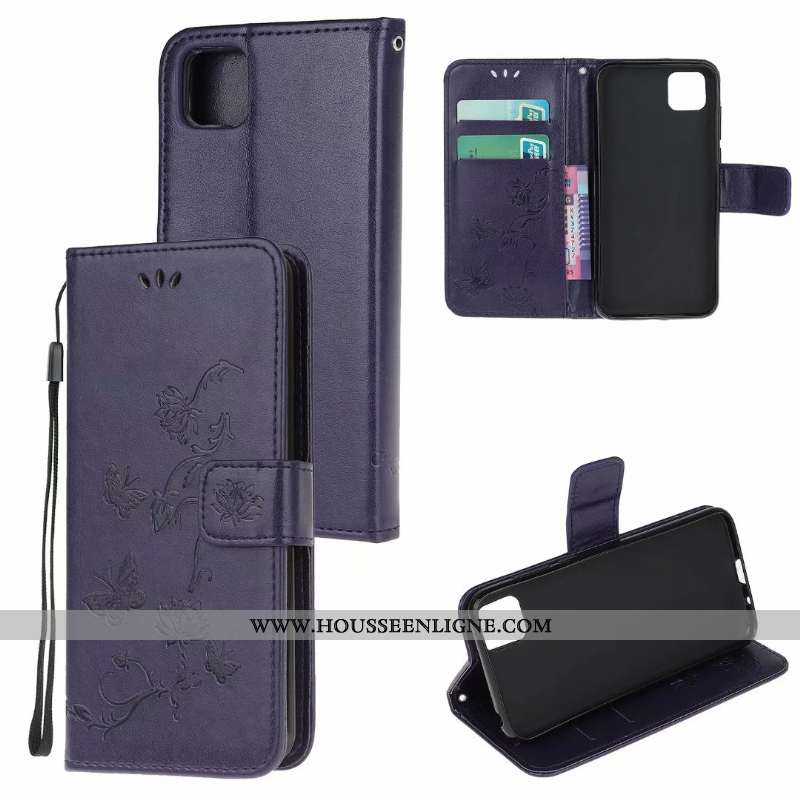 Étui Huawei Y5p Cuir Fluide Doux Incassable Papillon Rose Coque