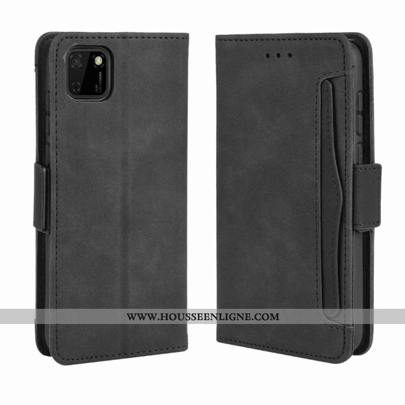 Étui Huawei Y5p Cuir Fluide Doux Téléphone Portable Housse Coque Tout Compris Noir
