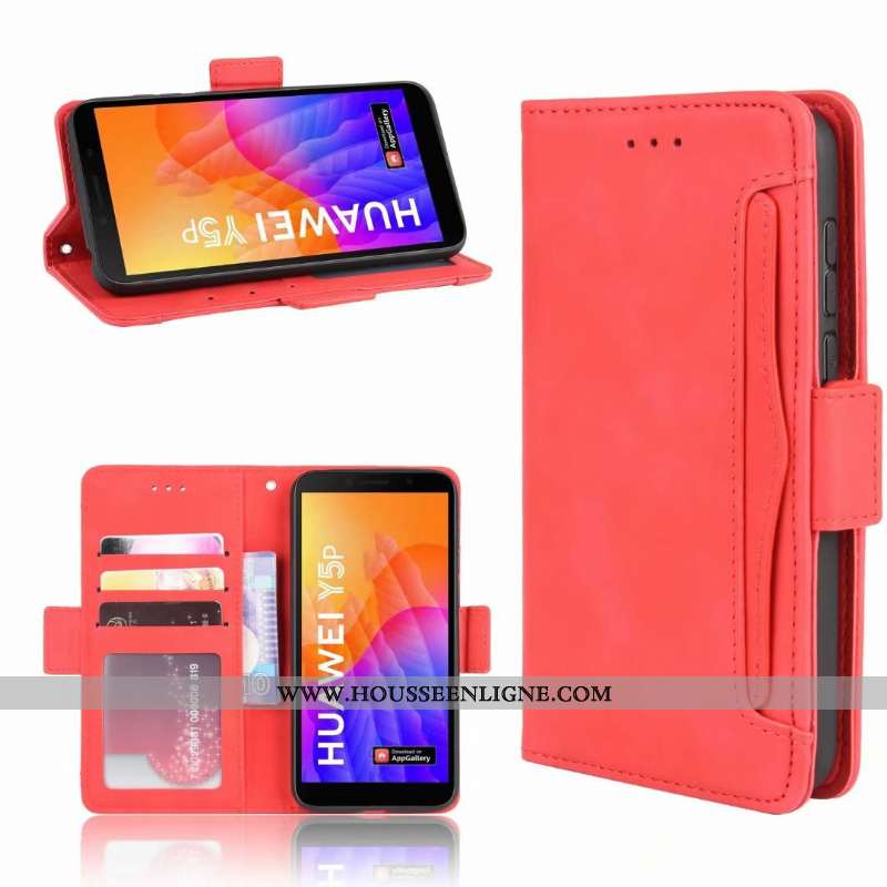Étui Huawei Y5p Cuir Fluide Doux Téléphone Portable Housse Coque Tout Compris Noir
