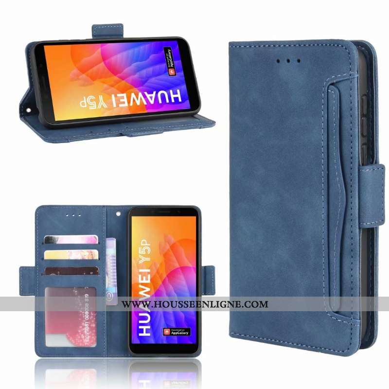 Étui Huawei Y5p Cuir Fluide Doux Téléphone Portable Housse Coque Tout Compris Noir