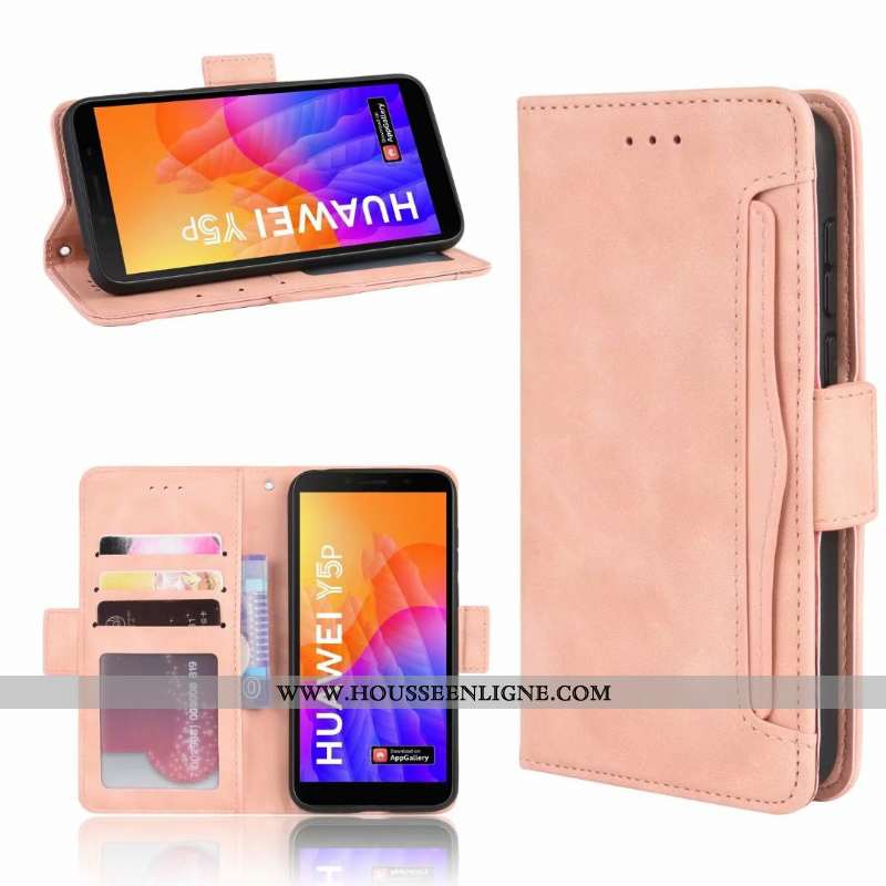 Étui Huawei Y5p Cuir Fluide Doux Téléphone Portable Housse Coque Tout Compris Noir