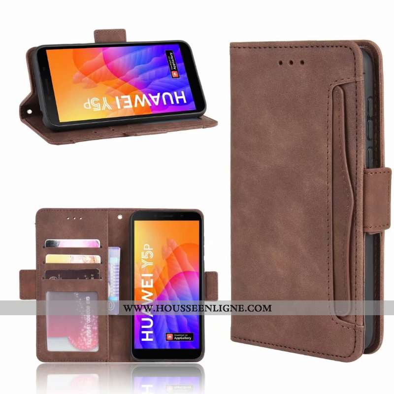 Étui Huawei Y5p Cuir Fluide Doux Téléphone Portable Housse Coque Tout Compris Noir
