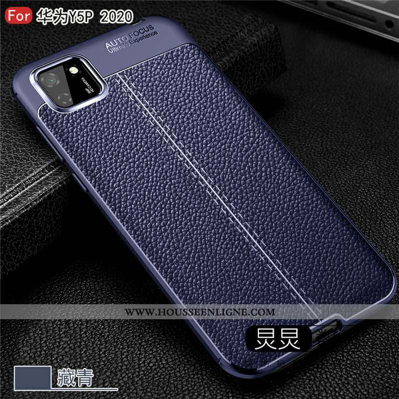 Étui Huawei Y5p Fluide Doux Silicone Téléphone Portable Coque Tout Compris Cuir Noir