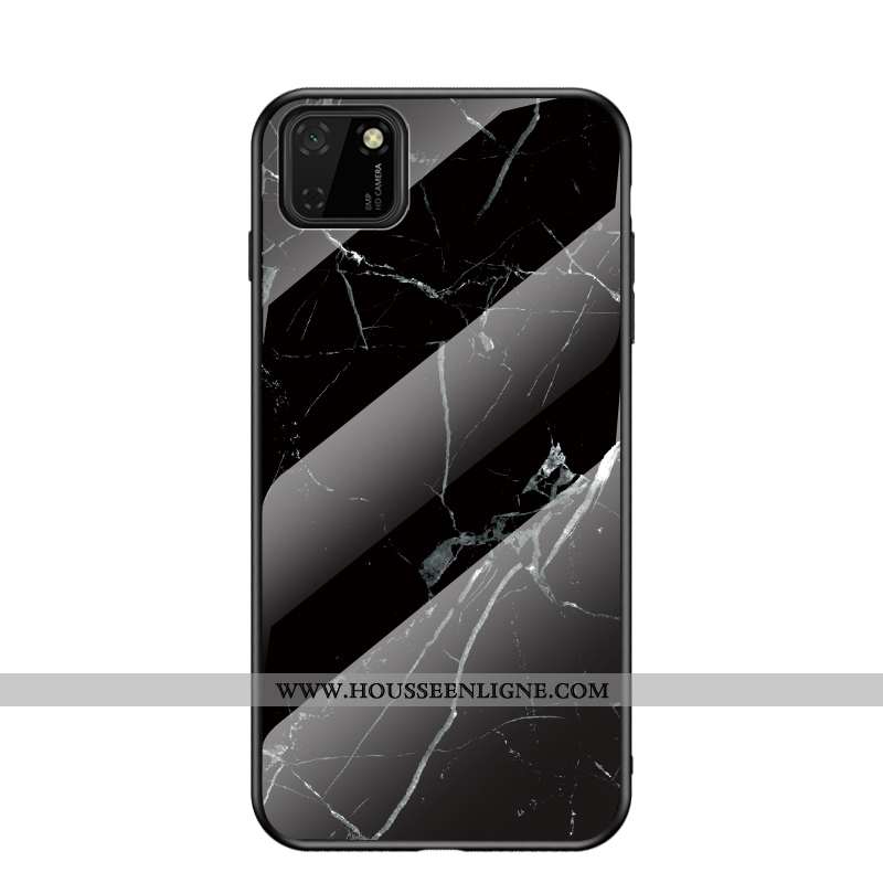 Étui Huawei Y5p Fluide Doux Silicone Verre Protection Mode Coque Peinture Bleu