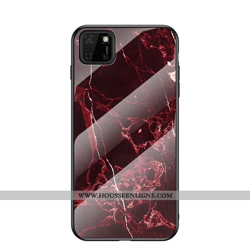 Étui Huawei Y5p Fluide Doux Silicone Verre Protection Mode Coque Peinture Bleu