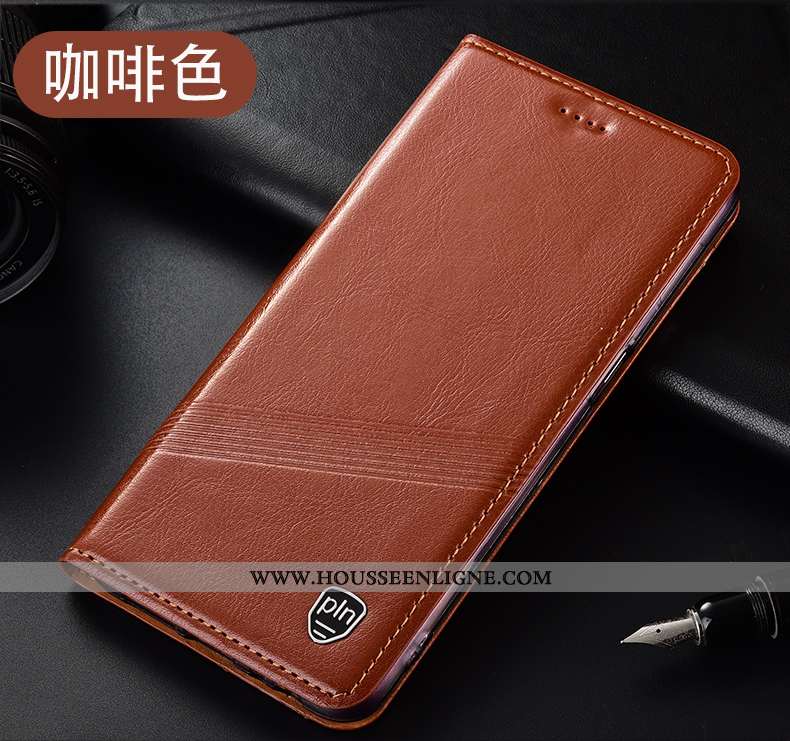 Étui Huawei Y5p Protection Cuir Véritable Incassable Tout Compris Marron Téléphone Portable