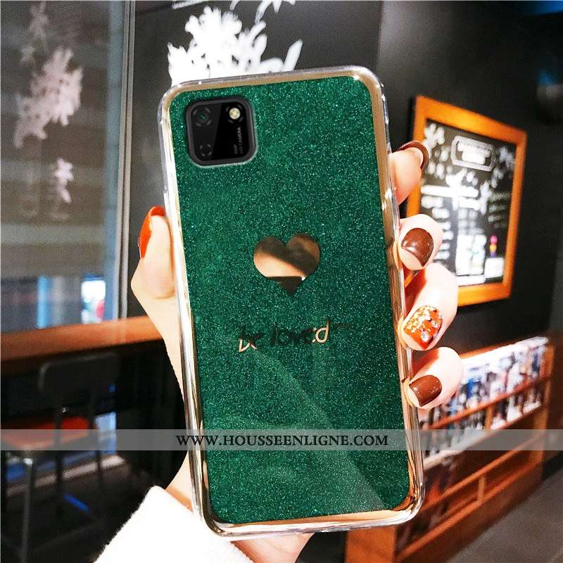 Étui Huawei Y5p Protection Mode Rose Vert Placage Amour Verte