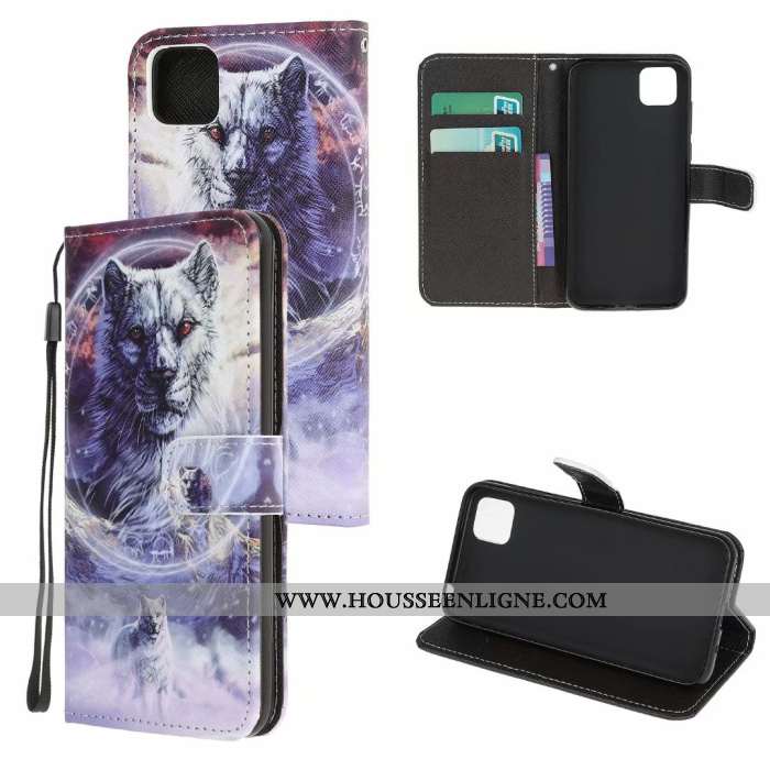 Étui Huawei Y5p Protection Personnalité Dessin Animé Téléphone Portable Tout Compris Housse Violet