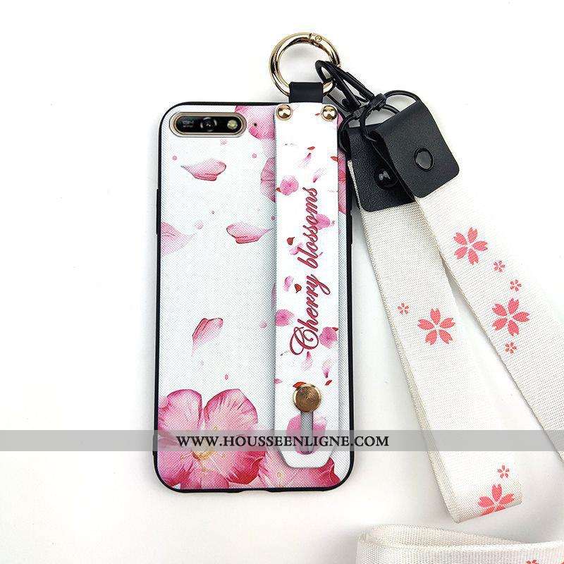 Étui Huawei Y6 2020 Créatif Fluide Doux Rose Frais Coque Téléphone Portable
