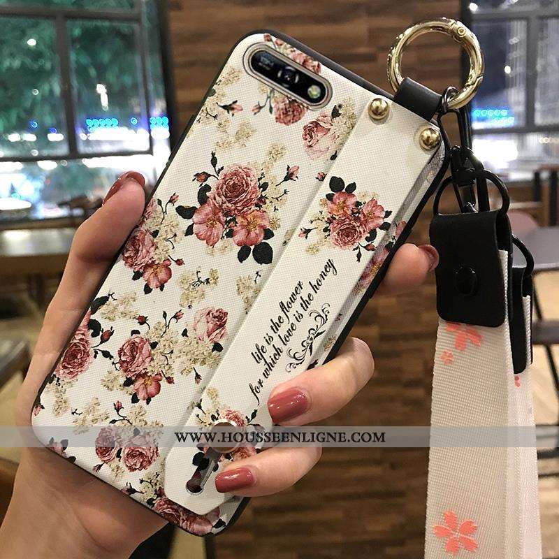 Étui Huawei Y6 2020 Créatif Fluide Doux Rose Frais Coque Téléphone Portable