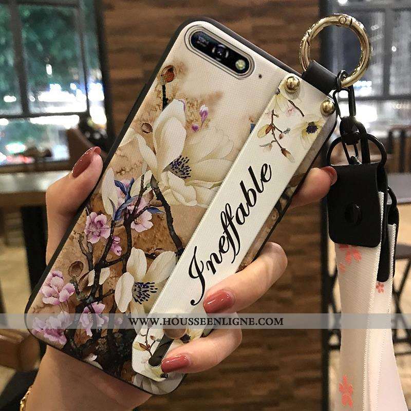 Étui Huawei Y6 2020 Créatif Fluide Doux Rose Frais Coque Téléphone Portable