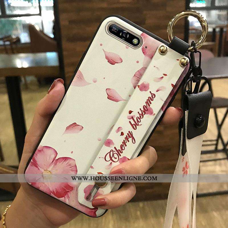 Étui Huawei Y6 2020 Créatif Fluide Doux Rose Frais Coque Téléphone Portable