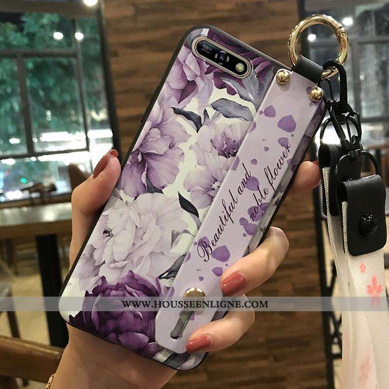 Étui Huawei Y6 2020 Créatif Fluide Doux Rose Frais Coque Téléphone Portable
