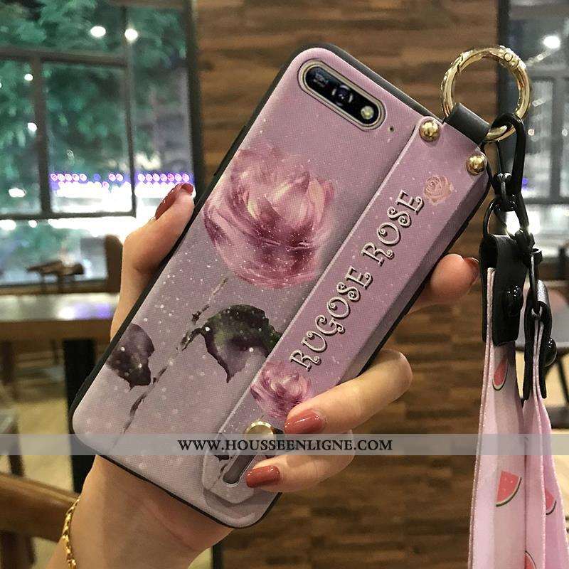 Étui Huawei Y6 2020 Créatif Fluide Doux Rose Frais Coque Téléphone Portable