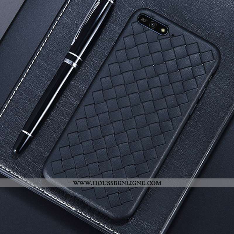 Étui Huawei Y6 2020 Créatif Modèle Fleurie Téléphone Portable Tissage 2020 Coque Incassable Bleu Fon