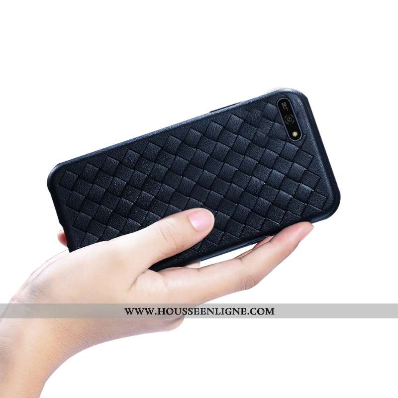 Étui Huawei Y6 2020 Créatif Modèle Fleurie Téléphone Portable Tissage 2020 Coque Incassable Bleu Fon