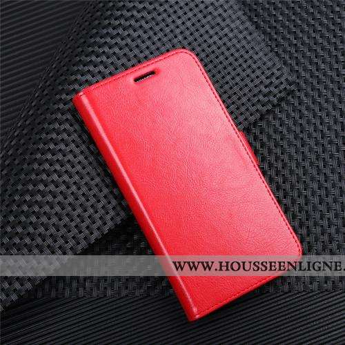 Étui Huawei Y6 2020 Cuir Portefeuille Clamshell Coque Rouge Téléphone Portable Business