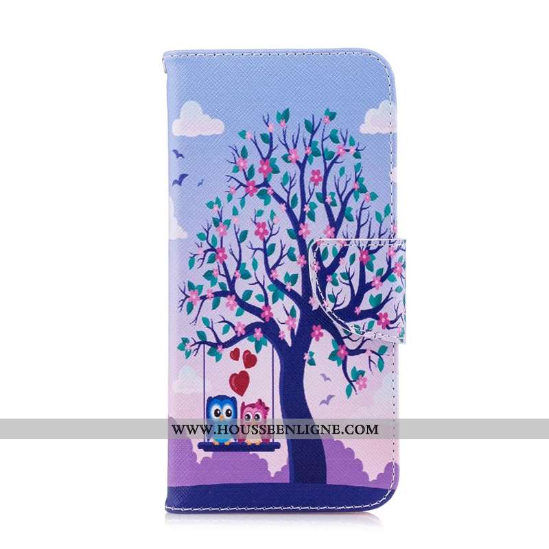 Étui Huawei Y6 2020 Cuir Protection Téléphone Portable Coque 2020 Housse Violet