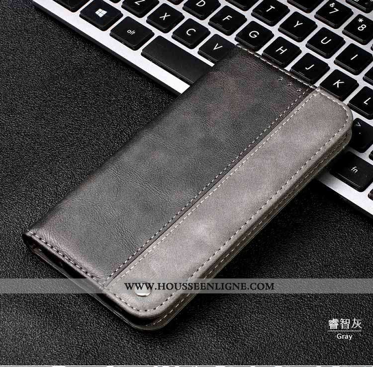 Étui Huawei Y6 2020 Cuir Véritable Gris Téléphone Portable Housse Incassable 2020 Coque