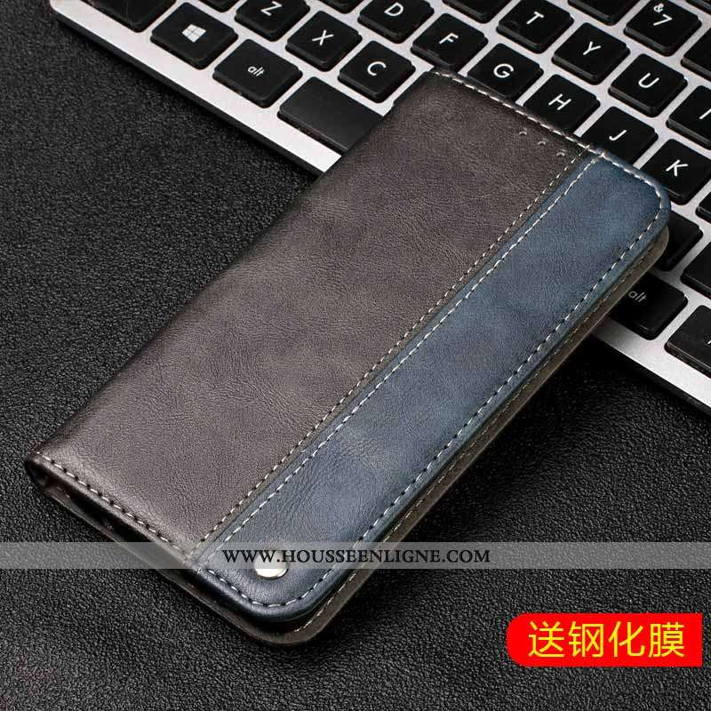 Étui Huawei Y6 2020 Cuir Véritable Gris Téléphone Portable Housse Incassable 2020 Coque