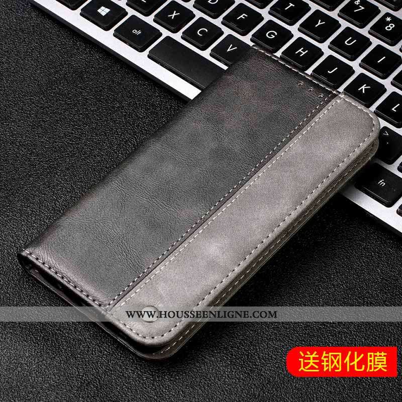 Étui Huawei Y6 2020 Cuir Véritable Gris Téléphone Portable Housse Incassable 2020 Coque