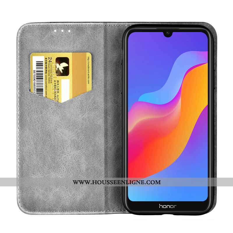Étui Huawei Y6 2020 Cuir Véritable Gris Téléphone Portable Housse Incassable 2020 Coque