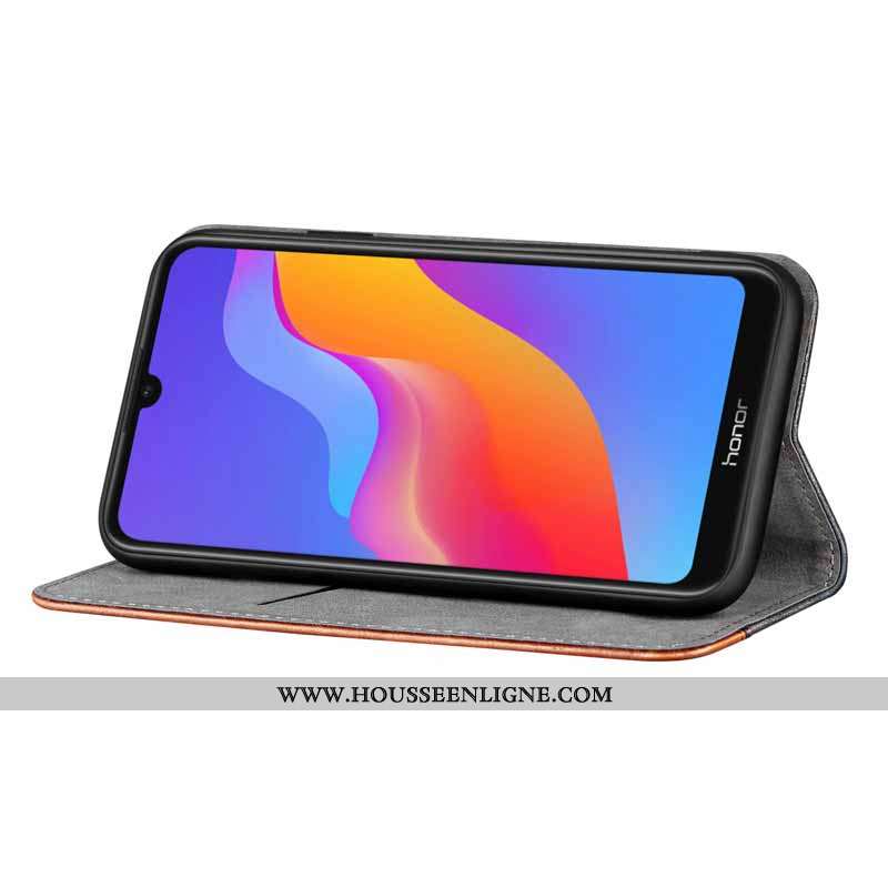 Étui Huawei Y6 2020 Cuir Véritable Gris Téléphone Portable Housse Incassable 2020 Coque