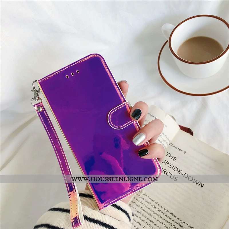 Étui Huawei Y6 2020 Fluide Doux Cuir Rose Coloré Téléphone Portable Miroir