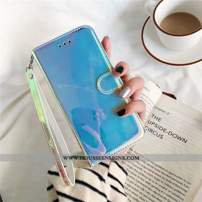 Étui Huawei Y6 2020 Fluide Doux Cuir Rose Coloré Téléphone Portable Miroir