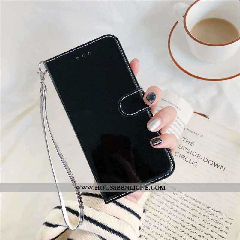 Étui Huawei Y6 2020 Fluide Doux Cuir Rose Coloré Téléphone Portable Miroir