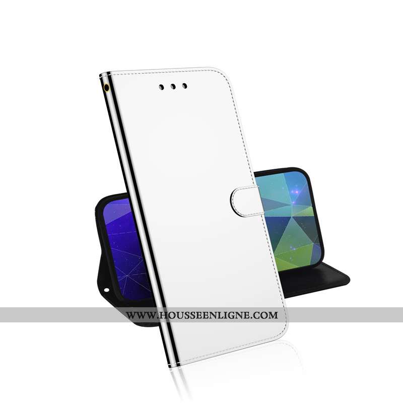 Étui Huawei Y6 2020 Fluide Doux Cuir Rose Coloré Téléphone Portable Miroir